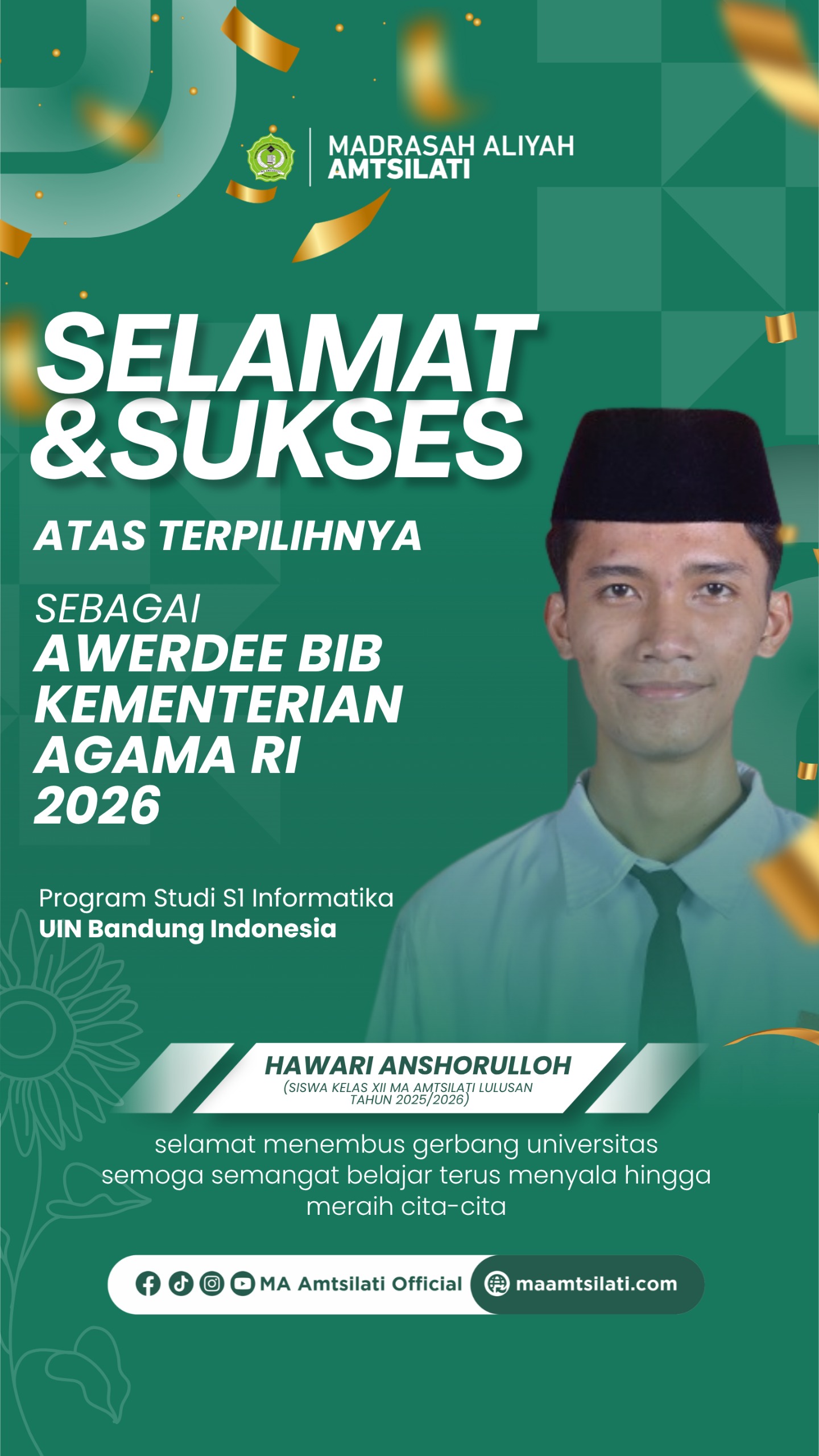 Hawari Anshorulloh_Mahasiswa S1 Informatika UIN Bangdung_Jalur BIB LPDP